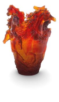 Horse vase amber - Daum